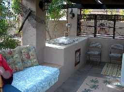 iced serving area and bench
